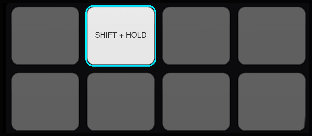 Shift plus hold on any on-screen pad opens the loop file browser for that pad